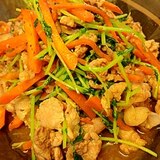 豚肉と豆苗の“塩糀野菜炒め”